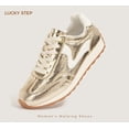 thumbnail image 4 of LUCKY STEP Womens Fashion Sneakers Trendy Tennis Shoes Stylish Retro Casual Shoes,Gold, 4 of 10