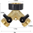 thumbnail image 2 of Divisor de manguera de latón de 2 vías, conectores de manguera de latón de 3/4", conector Y adaptador de manguera de jardín, 1 paquete, 2 of 5