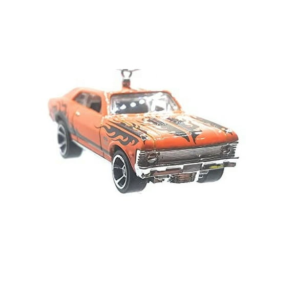 Christmas Ornament for 1988 Chevy Nova Orange Black Flames