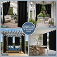 thumbnail image 5 of Black Outdoor Curtains for Patio Waterproof, Windproof Privacy Curtains with Weighted Bottom, Solid Color Farmhouse Black Outside Drapes for Picnic Garage Backyard Cabana 54"x108" 1 Panel, 5 of 8