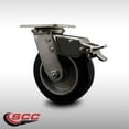 thumbnail image 2 of 6 Inch 316SS Rubber on Aluminum Swivel Caster with Delrin Bearing and Brake SCC, 2 of 2