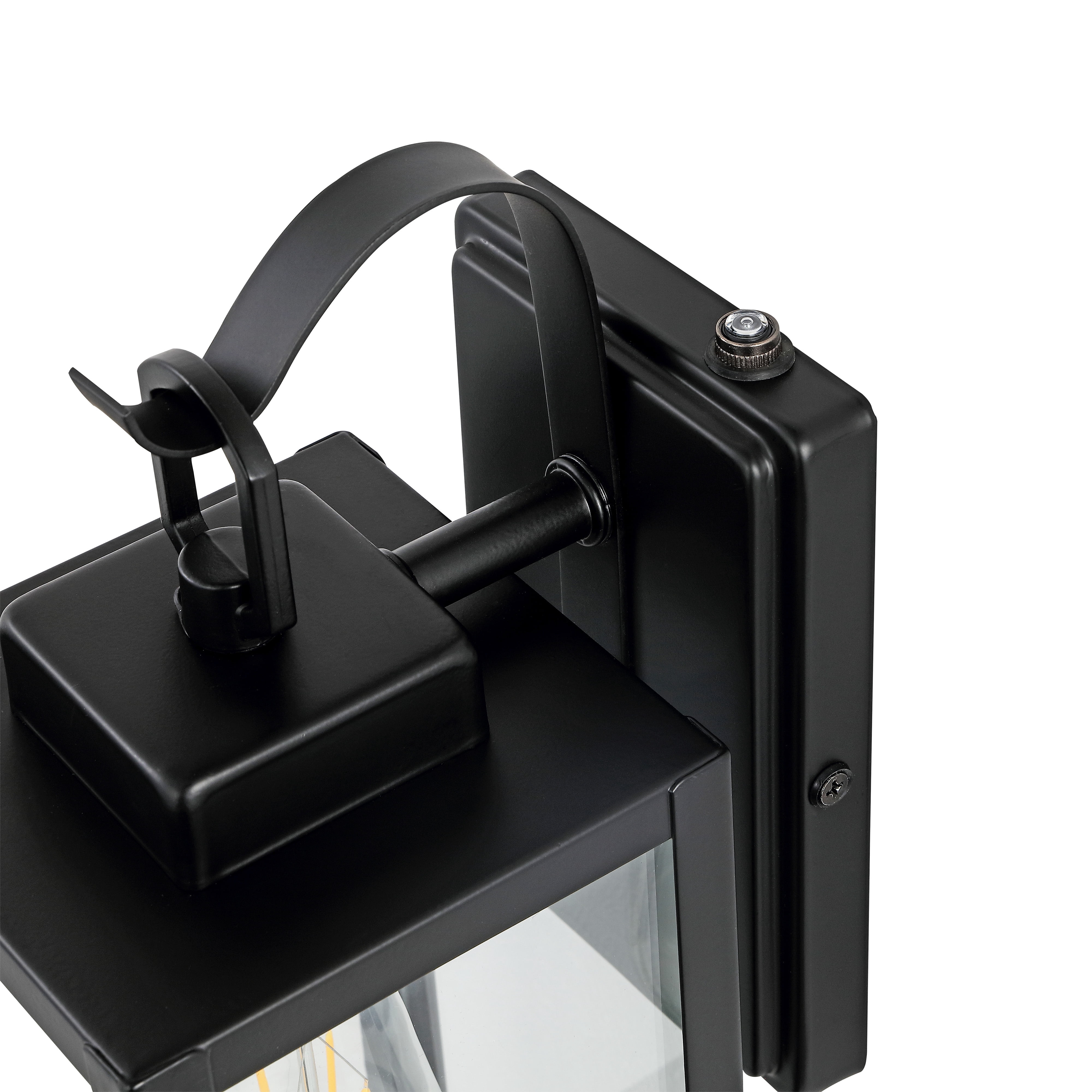 SAFAVIEH Clemens LED Matte Black Metal Wall Sconce with Clear Shade, Set of 2