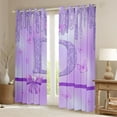 thumbnail image 2 of Manfei Purple Bow Butterfly Black Out Curtains for Children Kids Teens,Letter Monogrammed Initial D Curtains Pack of 2 (42x63 Each),Bling Glitter Bedroom Curtains,Graffiti Splash Home Decor, 2 of 6