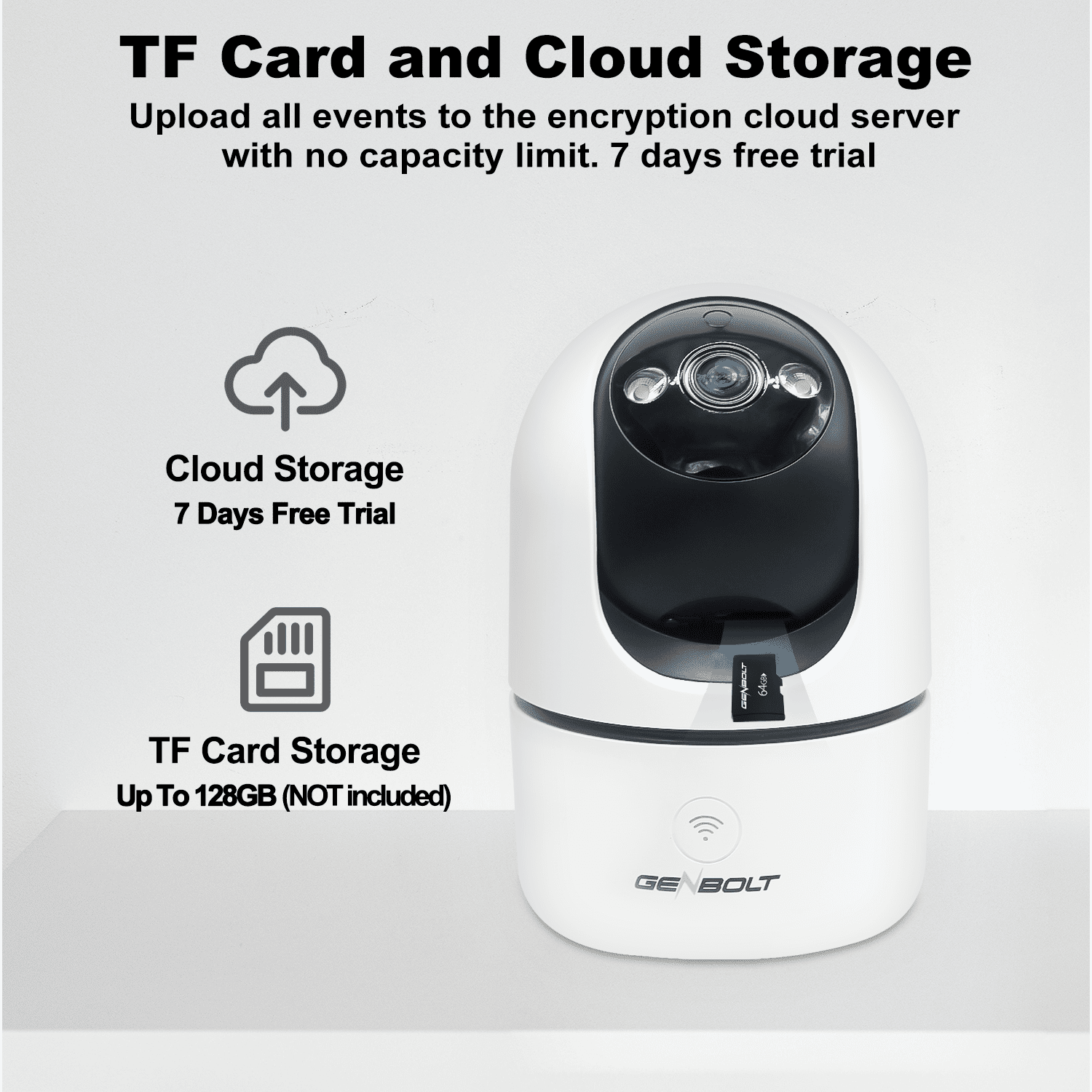 GENBOLT 2K Pet Camera, WiFi Security Camera Indoor,Home Surveillance IP Camera CCTV with Humanoid Detection, Auto Cruise Dog Cam with Audio Alarm