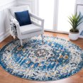 thumbnail image 3 of SAFAVIEH Madison Trenton Vintage Traditional Area Rug, Dark Blue/Light Blue, 6'7" Square, 3 of 10