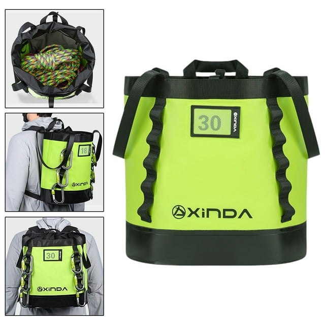 Bolsa de almacenamiento para cuerdas de escalada, impermeable, práctica, transpirable, resistente al desgaste, para exteriores, senderismo y patio. 30 litros