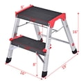 thumbnail image 2 of Gymax Folding Aluminum Lightweight Ladder 2 Step Non-Slip Platform Stool, 2 of 10