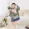 thumbnail image 6 of FORMRS Wearable Blanket Hoodie with Sleeves for Kids Cozy Flannel Sweatshirt, Floral Vase, 6 of 7