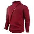 thumbnail image 2 of Betivan Sweaters Mens Turtleneck Button Up Cable Knit Winter Warm Long Sleeve Fall Pullover Sweater Tops, 2 of 5