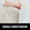 thumbnail image 4 of Plush Absorbent Shaggy Chenille Bath Rug Mat for Toilet Base with Rubber Backing, Machine Washable, Microfiber Bathroom Contour Mats for Toilets, Bath Room Decor, Oval, 22.5x19.5, Ivory, 4 of 6