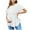 White, variant on JSheng Womens Maternity Shirts Short Sleeve Crew Neck Loose Top Casual Summer Solid Color Pleat Blouses Top Black L