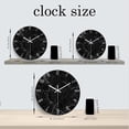 thumbnail image 7 of Black Wall Clock Battery Operated 12 Inch - Glass Marble Pattern Clock for Bathroom - Silent Wall Clock Non Ticking, 7 of 7