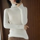 thumbnail image 1 of Suéter de punto de cuello alto delgado para mujer Jersey de clásico Jersey de sólido Suave y cálido Pull Blanco s Soledad Suéter de punto mujer, 1 of 10