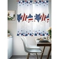 thumbnail image 5 of Sheer Curtains 72 Inches Long, 4th of July Light Filtering Window Curtains for Living Room, American Star Blue Ombre Independence Day Rod Pocket Voile Sheer Curtain Drapes, 52"W x 72"L, 2 Panels, 5 of 8