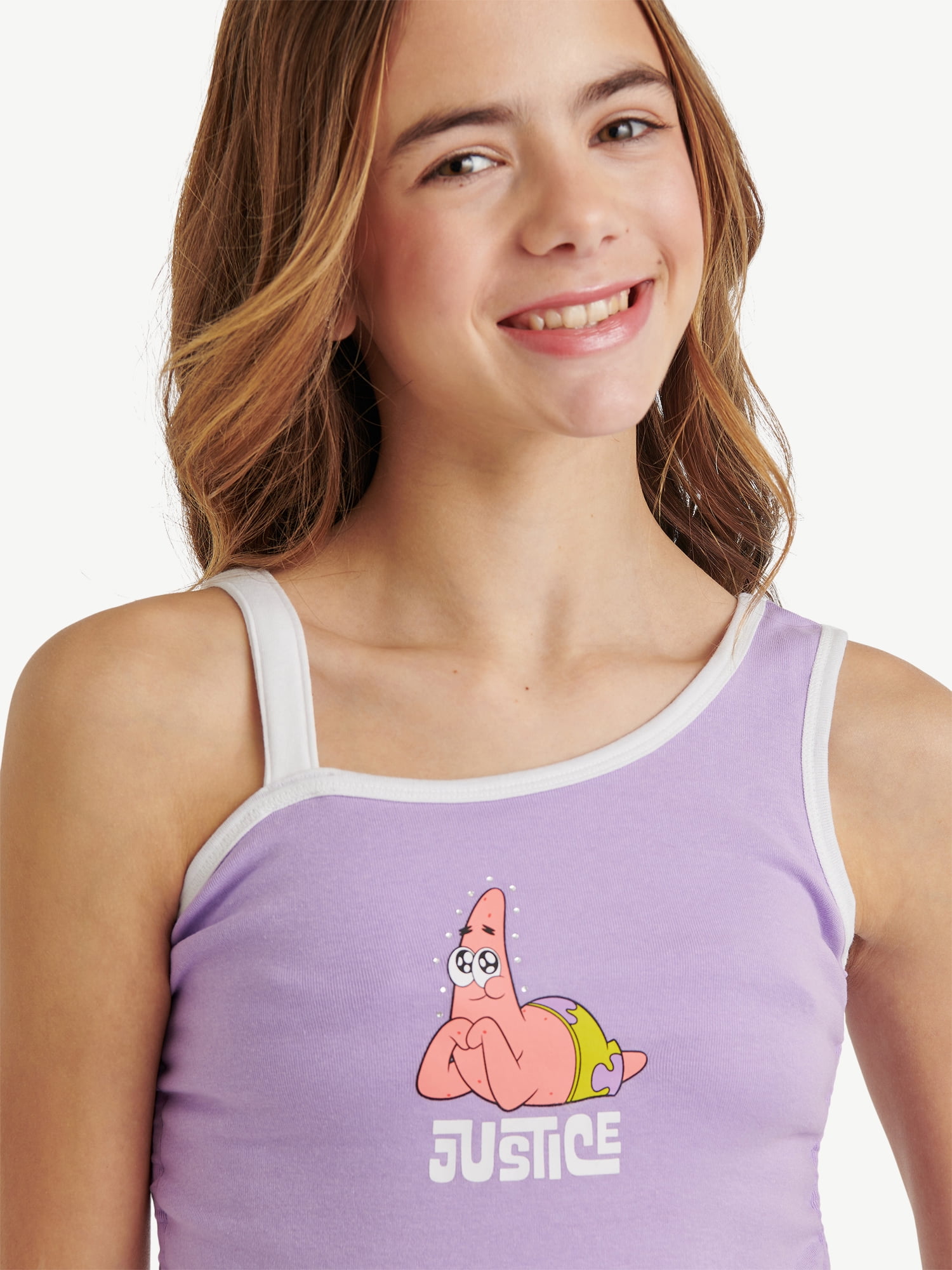 SpongeBob X Justice Girls One Shoulder Tank, Sizes XS - XLP
