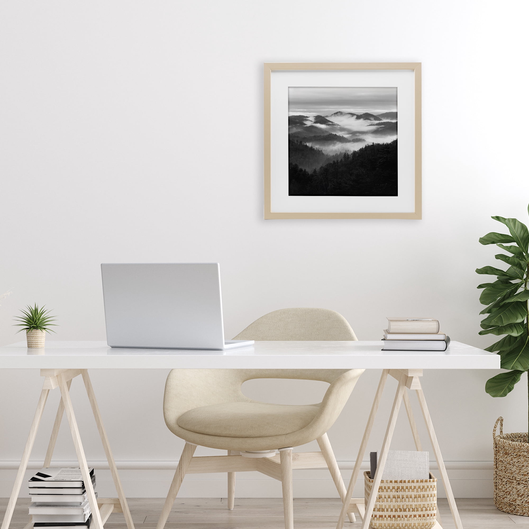 Stupell Industries Smoky Mountains Forest Birch Framed Print Under Glass, design by Nicholas Bell