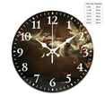 thumbnail image 2 of Wall Clock Mute without Ticking-Retro Cock Oil Painting Pattern Funny Living Room and Kitchen Wall Clock, Battery Powered, Suitable for Home/Office/Bedroom E, 2 of 6