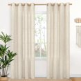thumbnail image 1 of Cortinas YoungStex de lino semitransparente, 213 x 213 cm, 2 paneles, color crema, 1 of 9
