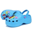 thumbnail image 2 of Platform Clogs for women, Womens Platform Clogs Shoes Gardener Shoes Slippers 2 inch Hight Heels Mules Comfortable Breathable Lightweight Slip on Wedge Sandals Slides with Charms Blue 39, 2 of 7