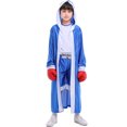 thumbnail image 1 of Children Kids Boxing Uniform Set Hooded Robe Short Sleeve Top Shorts Boxing Clothes Halloween Costume, 1 of 8
