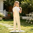thumbnail image 5 of School Uniform for Girls Pocket Solid Print Overall Trousers Breathable Back-To-School Girls' Pants 5-6 Years, 5 of 6