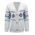 thumbnail image 4 of IROINNID Women's Comfy Mid-Length Graphic Prints Cardigan Open Front Long Sleeve Outwear, White, 4 of 5