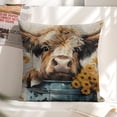 thumbnail image 6 of Cow flowers Linen toss pillowcase Decoration pillowcase Gift preferred 18x18" Cushion cover 1 set Sofa pillowcase Sofa bedroom living room car, 6 of 8