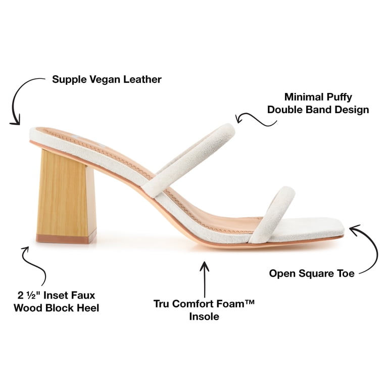 LACUONE Women's Strappy Block Heel Sandals - Square Toe, Ankle Strap, 2.7 Inch Heel
