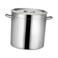 thumbnail image 2 of Olla de cocina de acero inoxidable, utensilios de cocina grandes con tapa, cubo de aceite fácil de limpiar, olla de sopa grande multifuncional para 35cm Macarena ollas grandes para sopa, 2 of 8