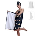 thumbnail image 2 of Colevkie 2 Pcs Women Bath Skirt Hair Drying Cap Set Adjustable Soft Bath Wrap Set Towel Shower Cap Sauna Bathroom Beach Printed Cherry Pattern, 2 of 8