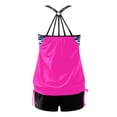 thumbnail image 4 of Tankini Bathing Suits Womens Tummy Control Swimsuits Blouson Tank Tops with Bottom Athletic Swimwear Two Piece Pink 2XL, 4 of 5