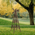 thumbnail image 4 of Ktaxon 6.6FT Wood Windmill Weathervane - Rustic Garden Decor, Wind Direction Indicator, Solid Fir Wood, Carbonized Brown, 4 of 10