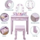 thumbnail image 4 of ChaoLink Juego de tocador para niños con espejo y cajón, mesa y silla de tocador para niñas con set de maquillaje de madera, perfecto para niños de 3 a 9 años, color blanco, 4 of 5