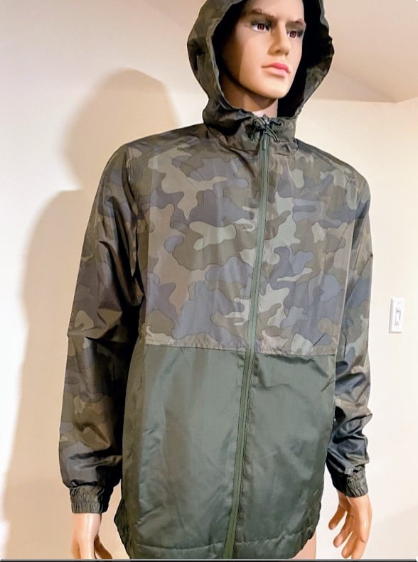 Men's Colorblock Hooded Rain Jacket 