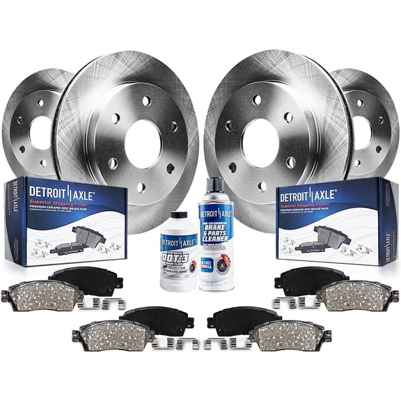 Detroit Axle - Brake Kit for 2005-2019 Nissan Frontier 2009-2012 Suzuki Equator, Brake Rotors Ceramic Brake Pads Front and Rear: 11.14 inch Front and 11.26 inch Rear