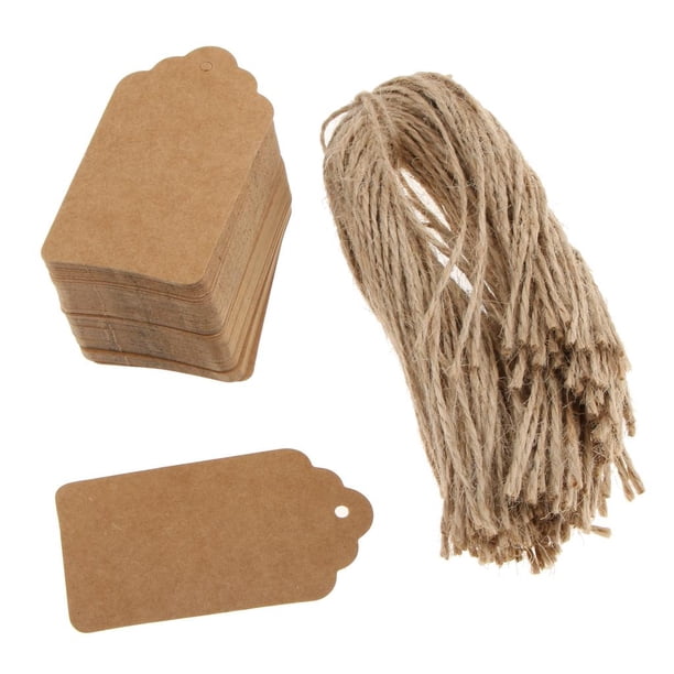 100 tlg. Etiquetas de regalo Etiquetas de papel Etiquetas Etiquetas mismo Etiquetas de precio Etiqueta de precio marrón Yuyangstore Kraft Paper Gift Tag