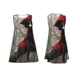 thumbnail image 7 of Uemuo Dark Red Hooded Girl Pattern Women’s Sleeveless Dress – Casual Summer A-Line Dress, Stylish and Comfortable Sundress for Hot Weather, 7 of 7