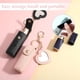 thumbnail image 5 of llaveros de piel sintética con soporte para barra de labios potable a granel con espejo, llavero con brillo de labios para mujer, regalo para viajes (rosa y negro), 5 of 5