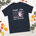 thumbnail image 2 of Fight For Those Without Your Privilege USA Flag 4th Of July Graphic classic tee (Navy, 3XL), 2 of 4