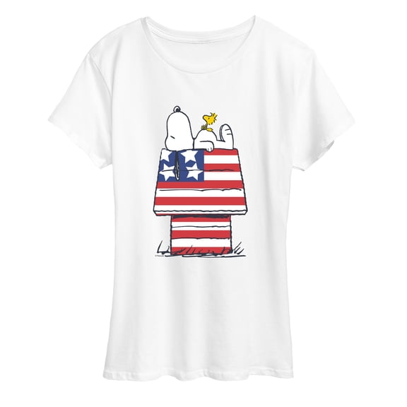 Peanuts - Snoopy House USA - Women's Short Sleeve Graphic T-Shirt