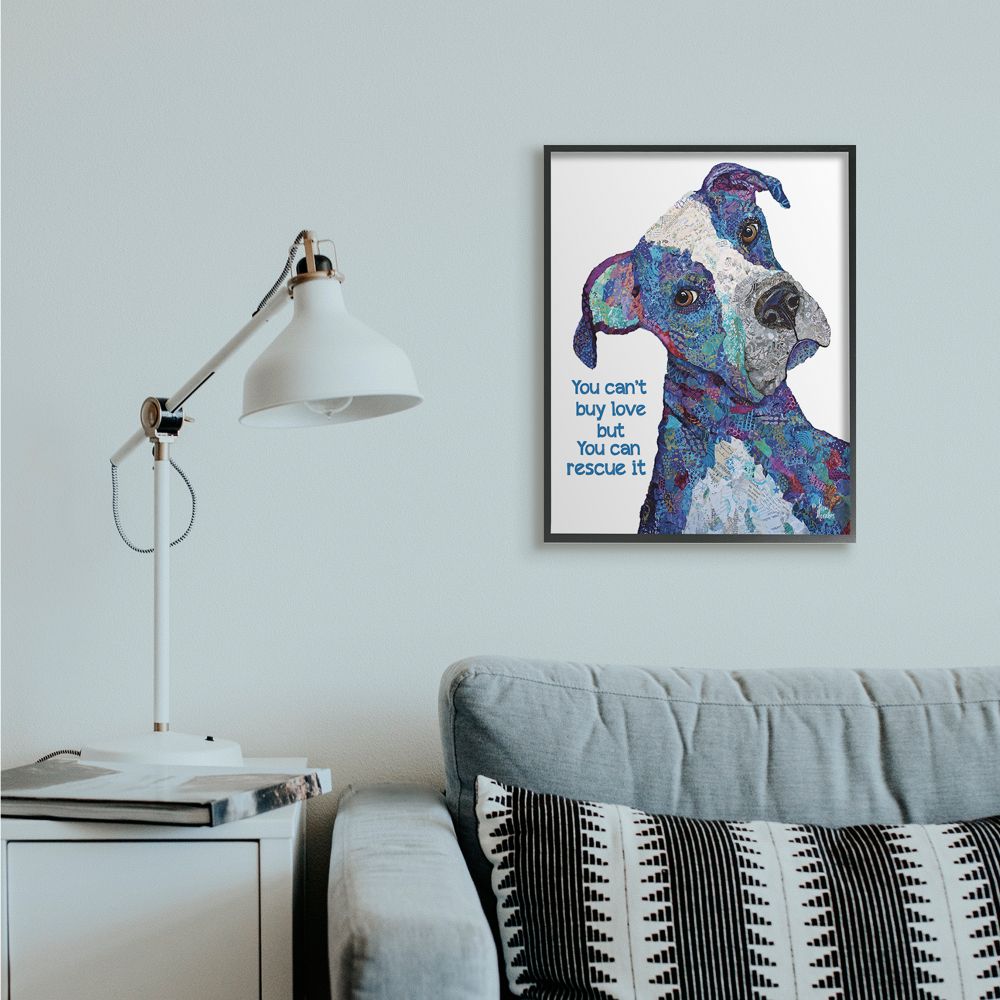 Stupell Industries You Can Rescue Love Phrase Colorful Pet Dog Designed by Lisa Morales