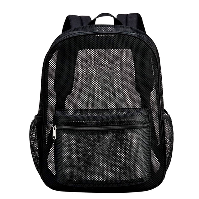Mesh Beach Bag Transparent Mesh Beach Bag Extra Large Pool Mesh Backpack Large Beach Backpack for Beach Picnic Shopping Camping Grocery Mesh Backpacks for School