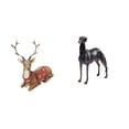 thumbnail image 1 of Figuras de renos,Figuras de reno,alce,ciervo,estatua,decoración del hogar,Estatua de perro de resina,Estatua de perro galgo de resina con forma de animal,Escultura coleccionable para, 1 of 8