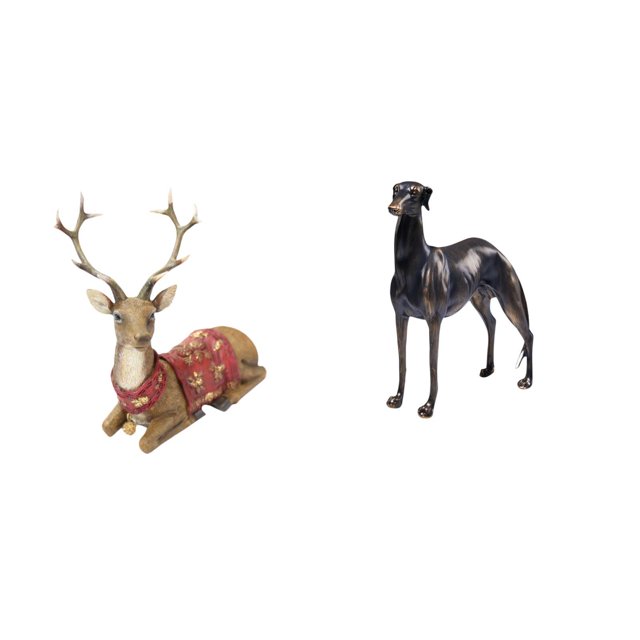 Figuras de renos,Figuras de reno,alce,ciervo,estatua,decoración del hogar,Estatua de perro de resina,Estatua de perro galgo de resina con forma de animal,Escultura coleccionable para