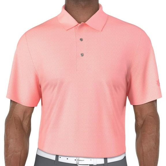Ben Hogan 2 Tone Micro Geo Jacquard Strawberry Pink Shirt Men M