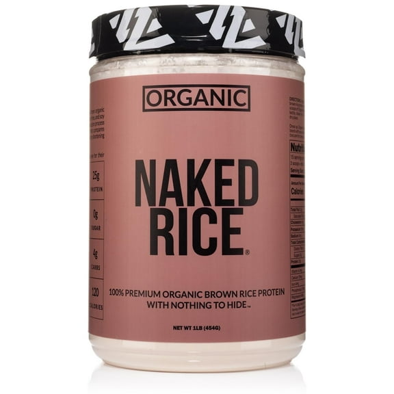 Naked Rice 1Lb - Organic Brown Rice Protein Powder - Vegan Protein Powder, GMO Free, Gluten Free & Soy Free. Plant-Based Protein, No Artificial Ingredients - 15 Servings