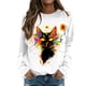 thumbnail image 1 of Gibobby Divertidas Sudaderas Sudadera holgada deportiva informal de felpa con cuello redondo y estampado de y girasol a la moda para mujer(1)(Blanco, L), 1 of 5