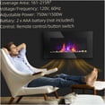 thumbnail image 6 of Wall Mount Electric Fireplace, 28.5 Inch 1500W Heater with Realistic Flame Effect, 7 Color LED Background Light, Tempered Glass, Black for Indoor Home Decor, 6 of 9