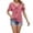 Pink, variant on Blouse for Women Summer Wear Women's V Neck Short Sleeve Casual Blouse Tunics Tops Loose Solid Color Ruffled T-Shirt