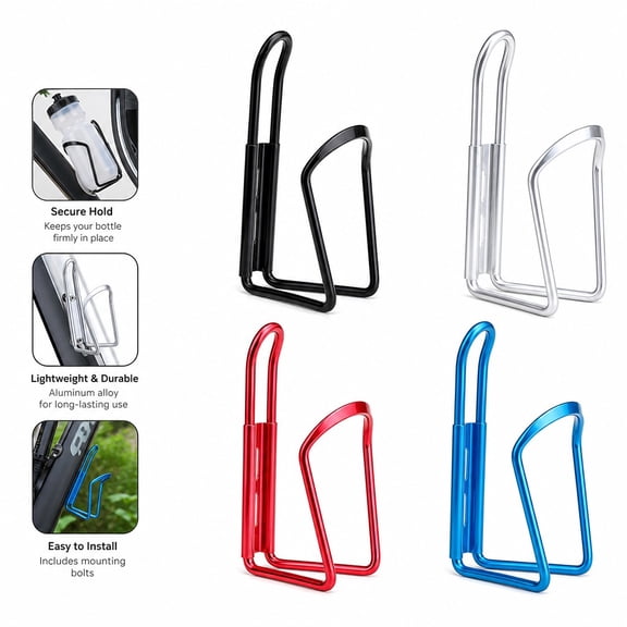 4 Pack Aluminum Alloy Bike Bottle Cage, Lightweight Water Bottle Holder Set for Mountain Bike, Road Bike, Bicycle Cycling
